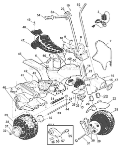 Page A Diagram and Parts List for 78570-9993  Power Wheels Ride-On Cars